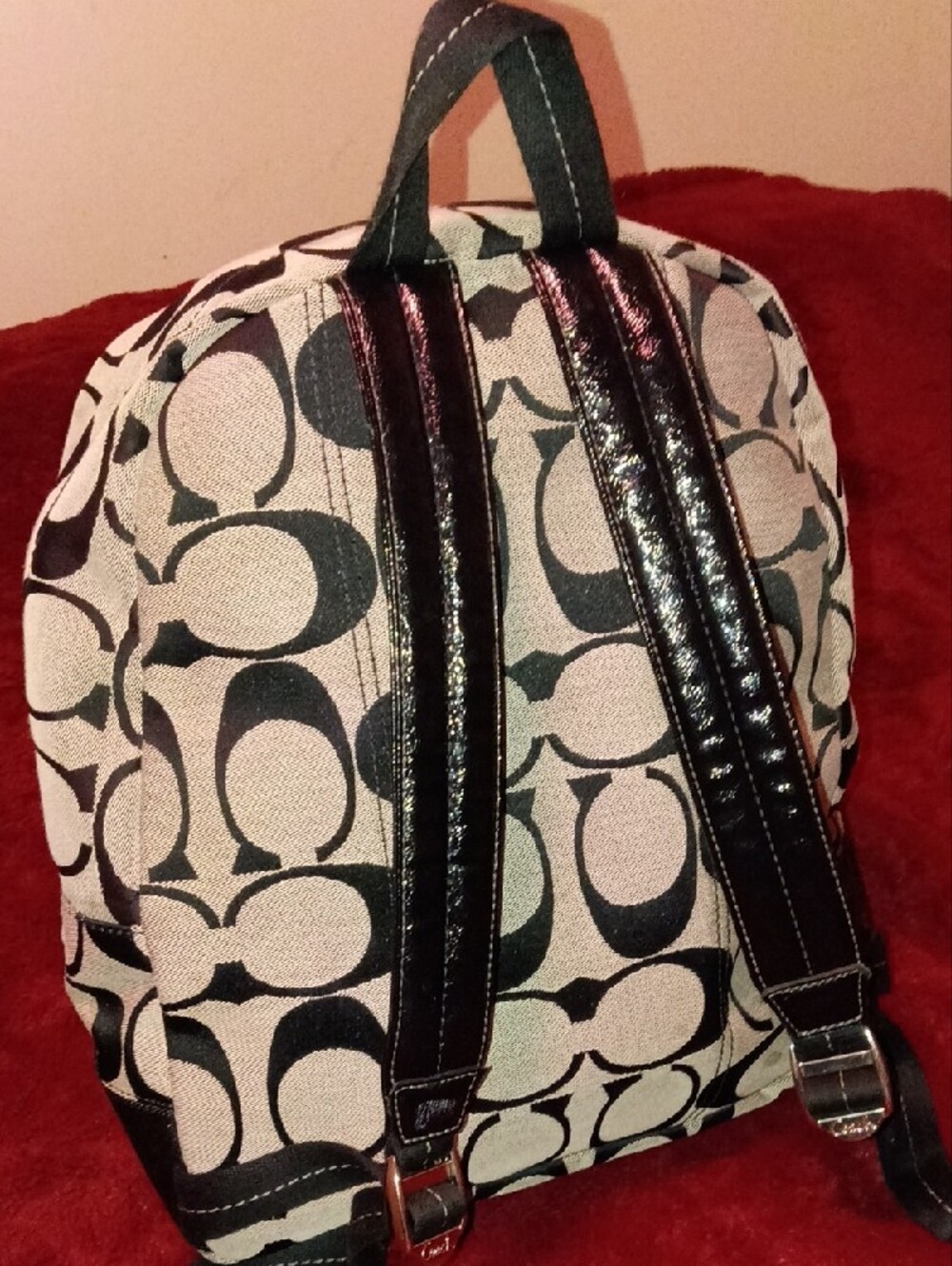 Vintage Y2K Coach Signature Jacquard Backpack - Picture 5 of 11